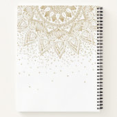 Elegant Gold Mandala Stippen Design Notitieboek (Achterkant)