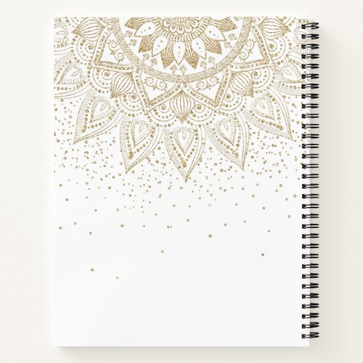 Elegant Gold Mandala Stippen Design Notitieboek (Achterkant)