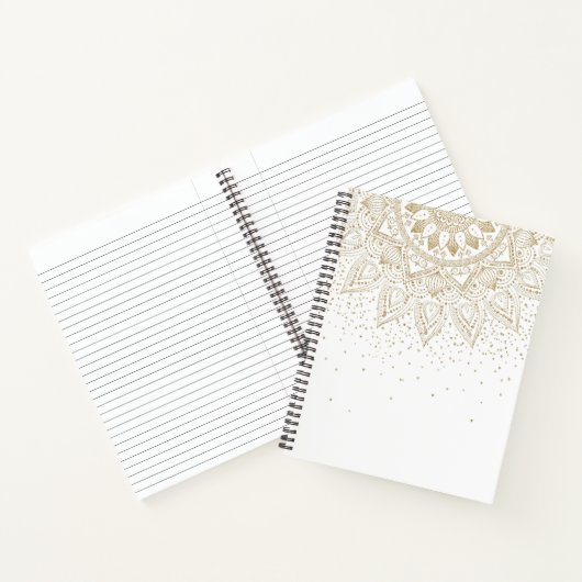 Elegant Gold Mandala Stippen Design Notitieboek (Binnen)