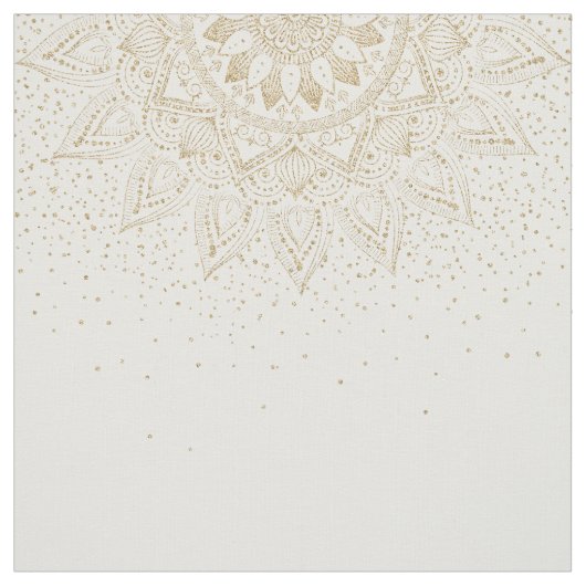 Elegant Gold Mandala Stippen Design Stof (Swatch)