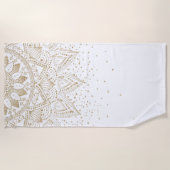 Elegant Gold Mandala Stippen Design Strandlaken (Voorkant)