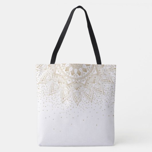 Elegant Gold Mandala Stippen Design Tote Bag (Voorkant)