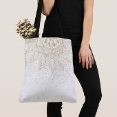 Elegant Gold Mandala Stippen Design Tote Bag (Dichtbij)