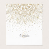 Elegant Gold Mandala Stippen Design Visitekaartje (Buitenkant ongevouwen)
