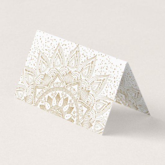 Elegant Gold Mandala Stippen Design Visitekaartje (Achterkant)
