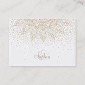 Elegant Gold Mandala Stippen Design Visitekaartje (Voorkant)