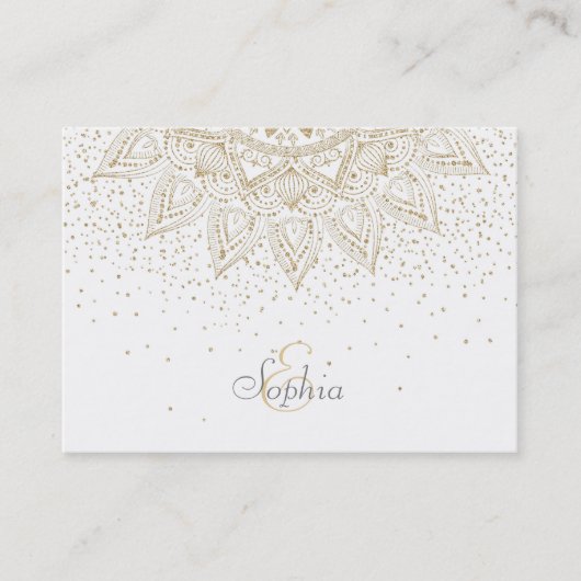 Elegant Gold Mandala Stippen Design Visitekaartje (Voorkant)