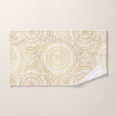 Elegant Gold Mandala Sunflower White Pattern Bad Handdoek (Handdoek)