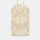 Elegant Gold Mandala Sunflower White Pattern Cadeaulabel (Voorkant)