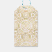 Elegant Gold Mandala Sunflower White Pattern Cadeaulabel (Achterkant)
