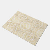 Elegant Gold Mandala Sunflower White Pattern Deurmat (Schuin)