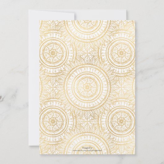 Elegant Gold Mandala Sunflower White Pattern Kaart (Achterkant)