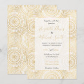 Elegant Gold Mandala Sunflower White Pattern Kaart (Voorkant / Achterkant)