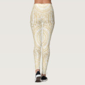 Elegant Gold Mandala Sunflower White Pattern Leggings (Achterkant)