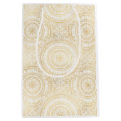 Elegant Gold Mandala Sunflower White Pattern Medium Cadeauzakje (Voorkant)