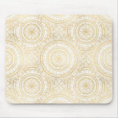 Elegant Gold Mandala Sunflower White Pattern Muismat (Voorkant)