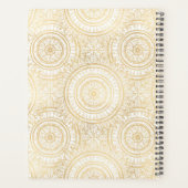 Elegant Gold Mandala Sunflower White Pattern Planner (Achterkant)