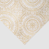 Elegant Gold Mandala Sunflower White Pattern Tissuepapier (Detail)