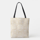 Elegant Gold Mandala Sunflower White Pattern Tote Bag (Achterkant)