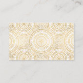 Elegant Gold Mandala Sunflower White Pattern Visitekaartje (Achterkant)
