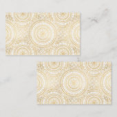 Elegant Gold Mandala Sunflower White Pattern Visitekaartje (Voorkant / Achterkant)