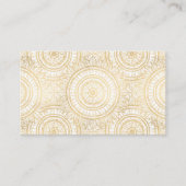 Elegant Gold Mandala Sunflower White Pattern Visitekaartje (Voorkant)