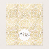 Elegant Gold Mandala Sunflower White Pattern Visitekaartje (Buitenkant ongevouwen)