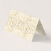 Elegant Gold Mandala Sunflower White Pattern Visitekaartje (Achterkant)