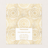 Elegant Gold Mandala Sunflower White Pattern Visitekaartje (Binnenkant ongevouwen)