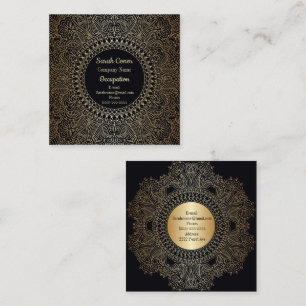 Elegant Gold Mandala voor/achter Vierkante Visitekaartje