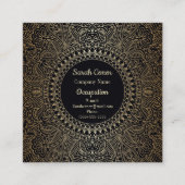Elegant Gold Mandala voor/achter Vierkante Visitekaartje (Voorkant)