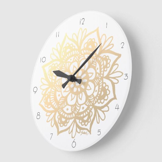 Elegant Gold Mandala wandklok (Hoek)