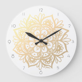 Elegant Gold Mandala wandklok