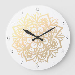 Elegant Gold Mandala wandklok