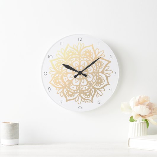 Elegant Gold Mandala wandklok (Huis)