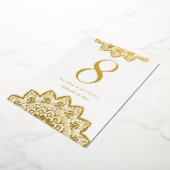 Elegant Gold Mandala Wedding Table Number Folie Uitnodiging (Gedraaid)