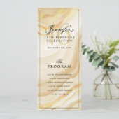 Elegant Gold Marble 16th Birthday Program Menu  Kaart (Staand voorkant)
