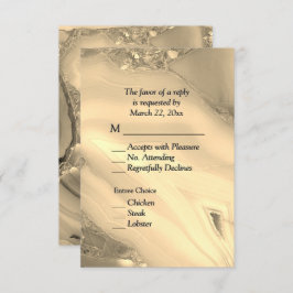 Elegant Gold Marble Agate RSVP met menuopties