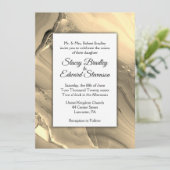 Elegant Gold Marble Agate Wedding Invitation Kaart (Staand voorkant)