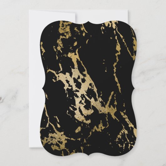 Elegant Gold Marble Black Diamond Birthday Party Kaart (Achterkant)