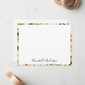 Elegant Gold Marble Border Note Card Notitiekaartje (Voorkant / Achterkant in situ)