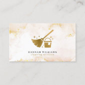 Elegant Gold Marble Cleaning Services Visitekaartje (Voorkant)