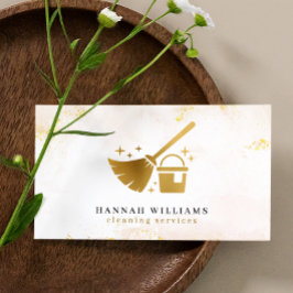 Elegant Gold Marble Cleaning Services Visitekaartje