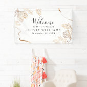 Elegant Gold Marble Floral Greenery Banner (Insitu)