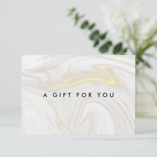 Elegant Gold Marble Gift Certificate (Staand voorkant)