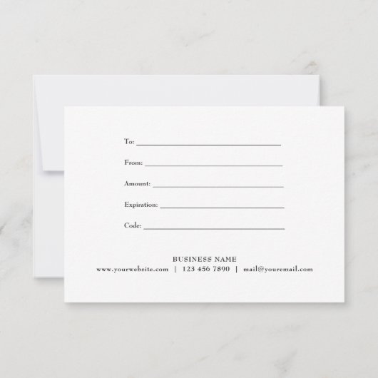 Elegant Gold Marble Gift Certificate (Achterkant)