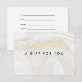 Elegant Gold Marble Gift Certificate (Voorkant / Achterkant)