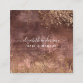 Elegant Gold Marble Modern Chic Salon Business Vierkante Visitekaartje (Voorkant)