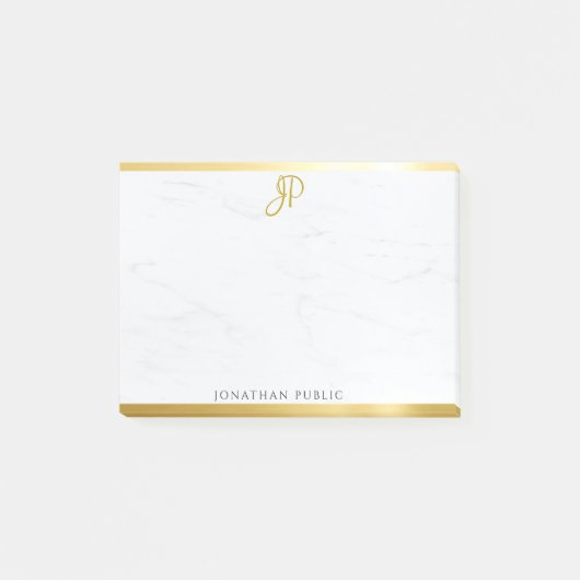 Elegant Gold Marble Modern Clean Design Sjabloon Post-it® Notes (Voorkant)