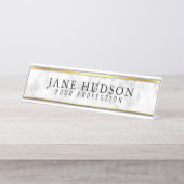 Elegant Gold Marble Modern Desk Name Bord Bureau Naambordje (Voorkant)